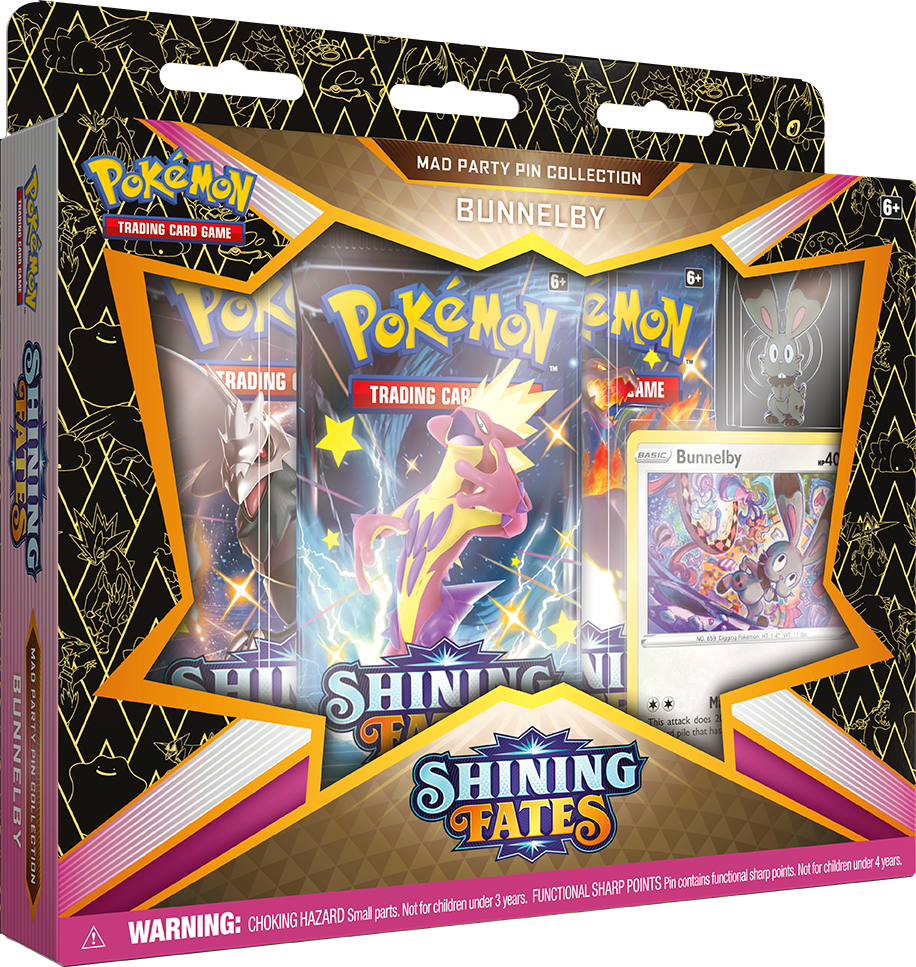 Pokemon TCG: Shining Fates Mad Party Pin Collection - Bunnelby